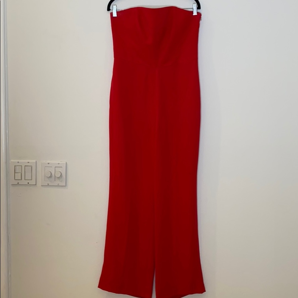 Strapless Red Jumpsuit